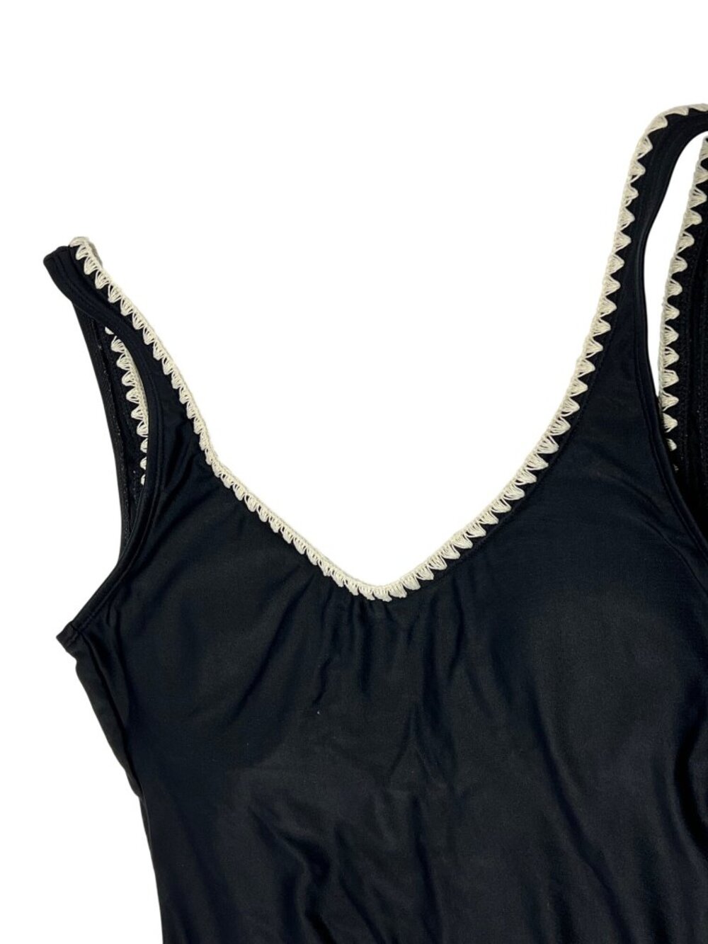 Mossimo Womens Black One-Piece Swimsuit With Crochet Trim Size M Nylon/Spandex B - Picture 5 of 14